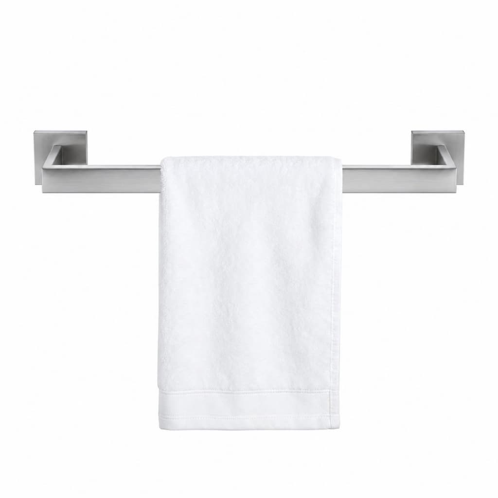LUMAI Toalheiro Inox 60cm Salerno Base Quadrada Minimalista para Banheiro Kit Instalação Completo