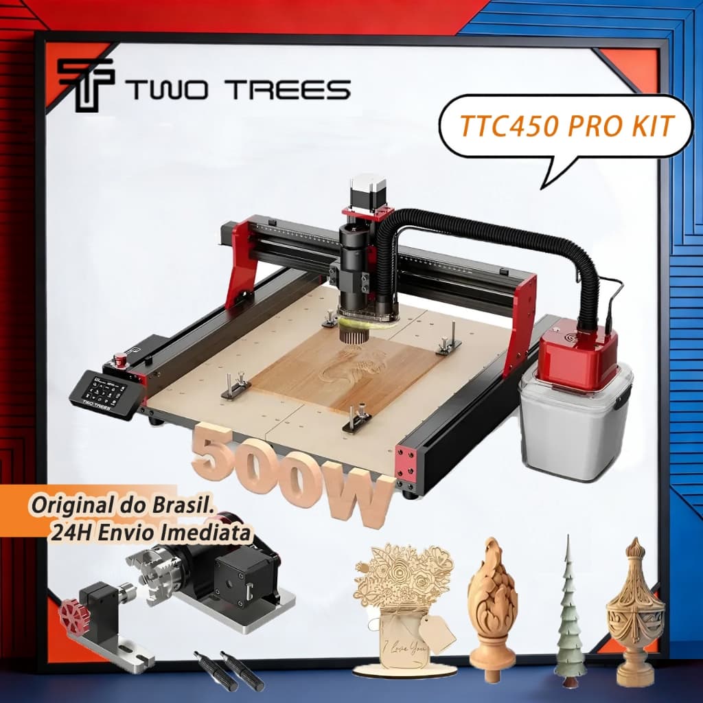 TWOTREES | Kit Roteador Cnc TTC450 Pro 80W Máquina Metal Completa