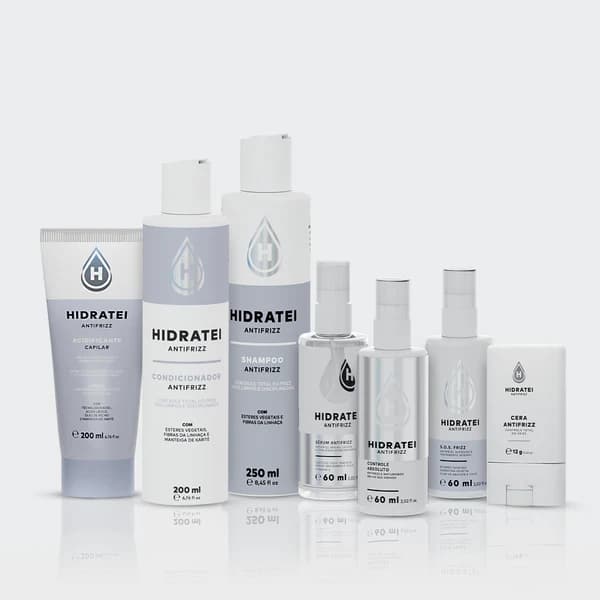 Kit Linha Completa Antifrizz Hidratei: Shampoo + Condicionador + Spray + Sérum Controle Frizz