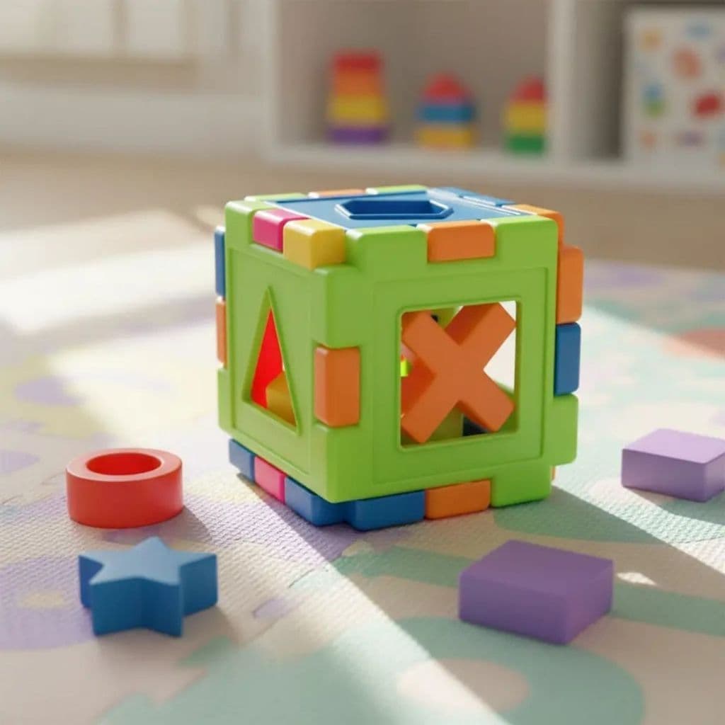 Cubo Encaixe Colorido Duplo Plástico Cubos de Brinquedo Crianças Educativo Relógio Pedagógico Dutoys