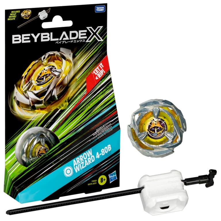 Beyblade X Pião E Lançador Arrow Wizard 4-80B - Hasbro F9582
