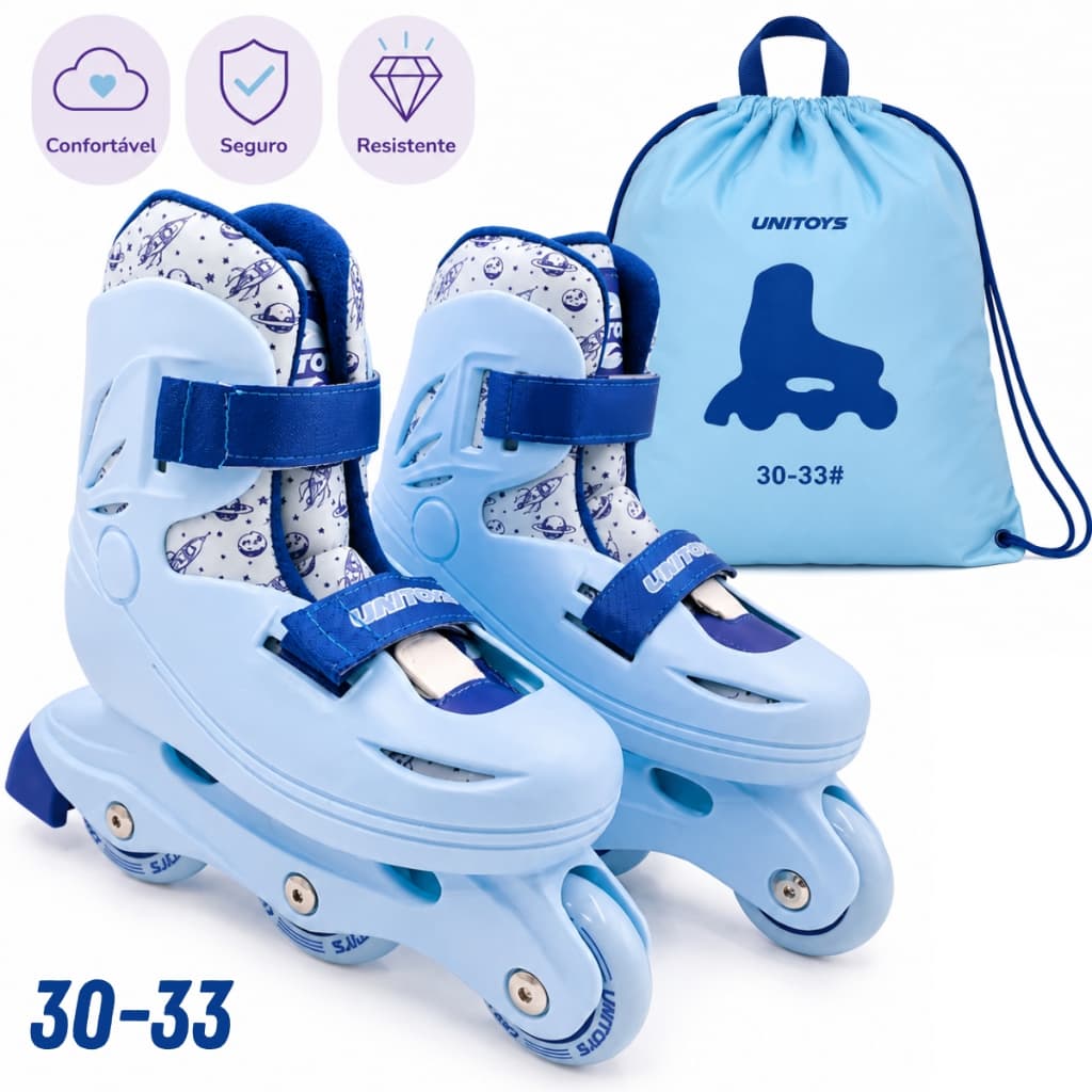Patins inline Roller Infantil com Freio Lindo 30-33