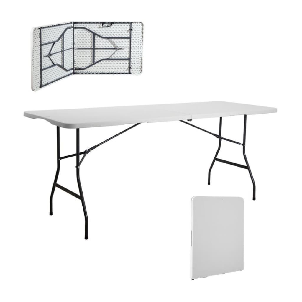 Mesa Dobrável 1,80m Portátil Vira Maleta para Festas Camping Escritório Aguenta 150Kg Loomber