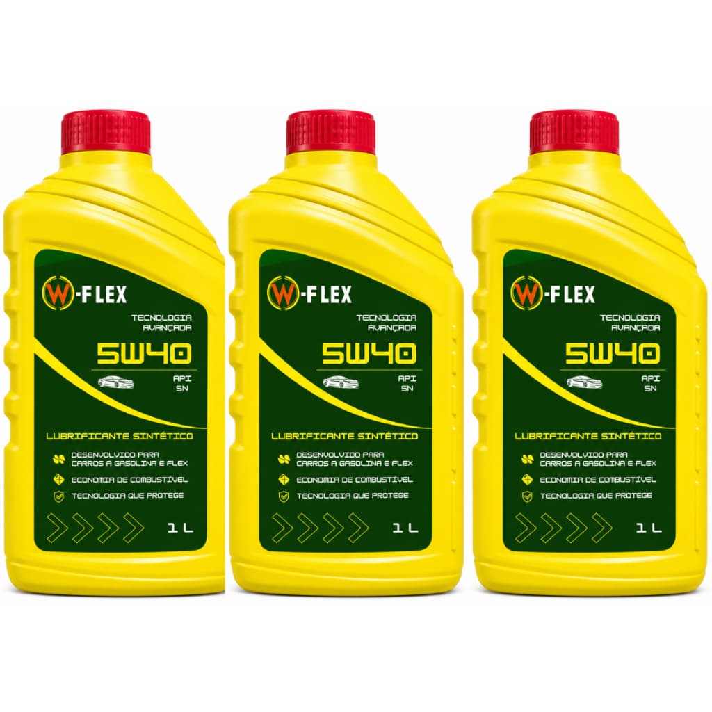 Kit 3 Óleos Motor W-Flex Sae 5w40 Api Sn-rc Sintético