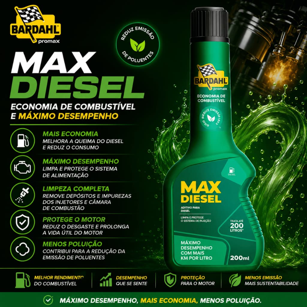 Aditivo Para Combustível Diesel Biodiesel Diesel S10 Diesel S500 Bardahl Max Diesel 200ml