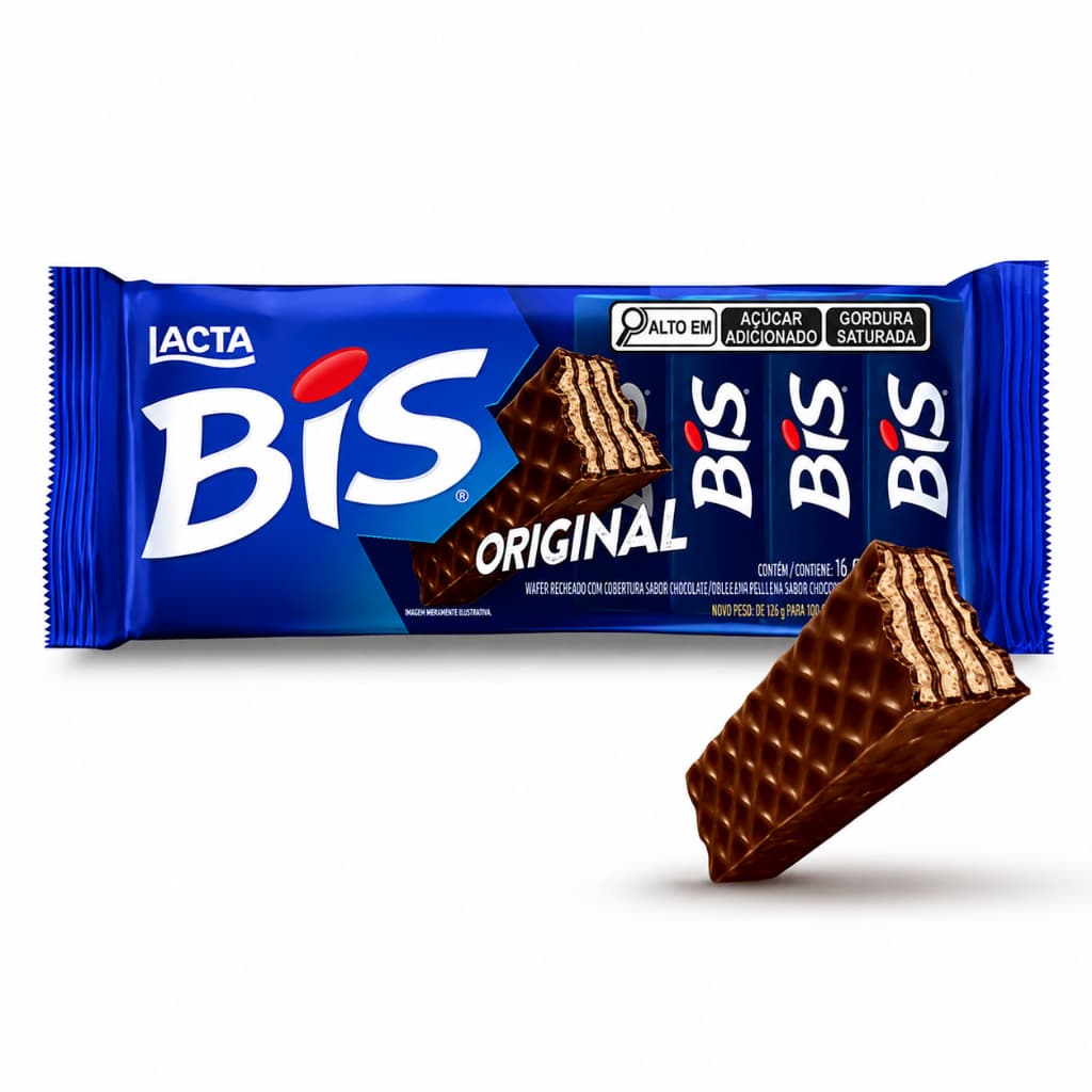 Chocolate Wafer Bis Ao Leite C/16 Unidades Lacta
