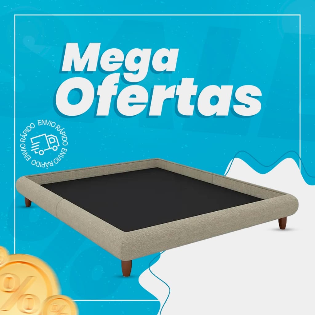 Cama King Base Box 193x203cm Pés Madeira Cold P02 Veludo Bege - Mpozenato