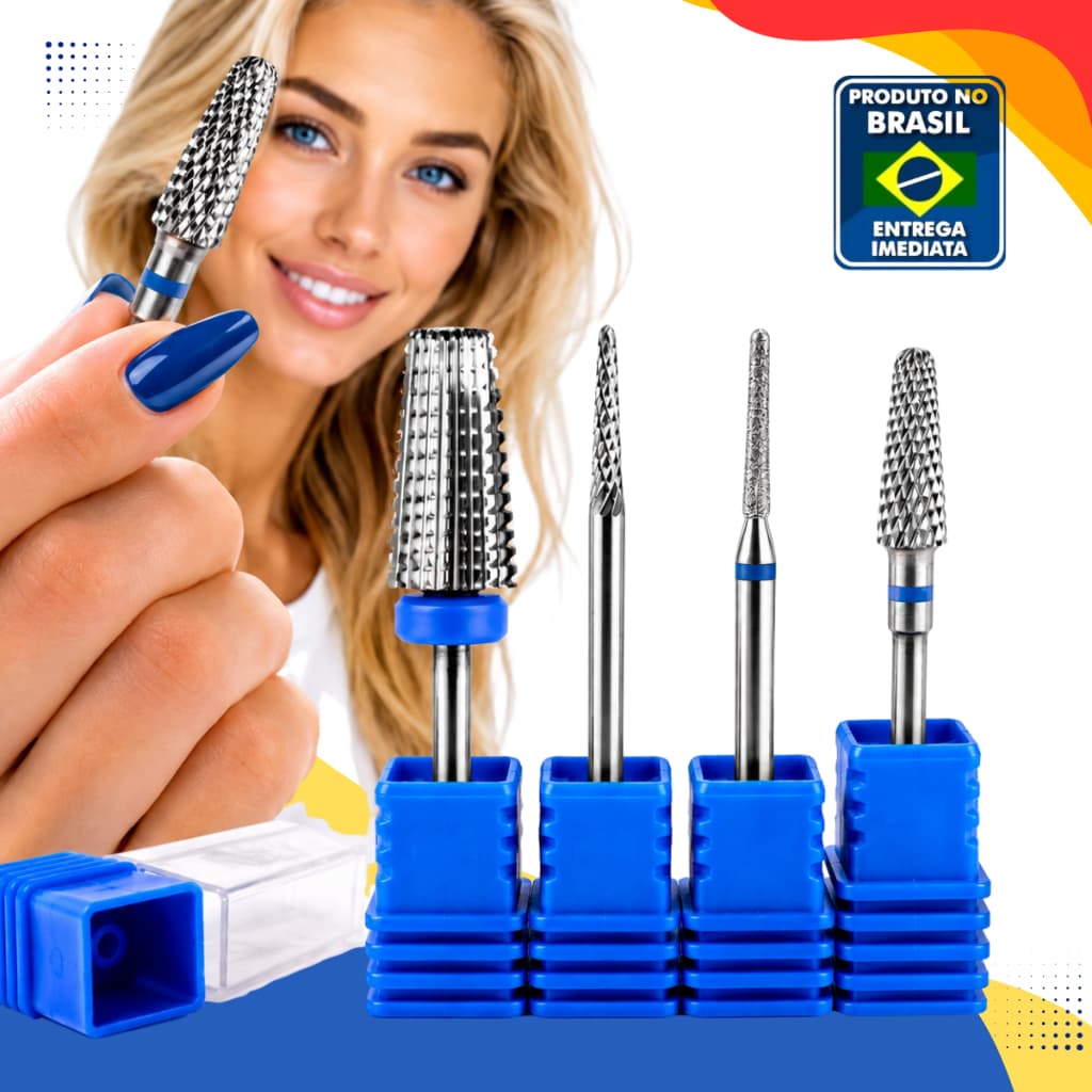 Broca De Tungstenio 3 Em 1 Lixas P/ Remoção Acabamento Unhas