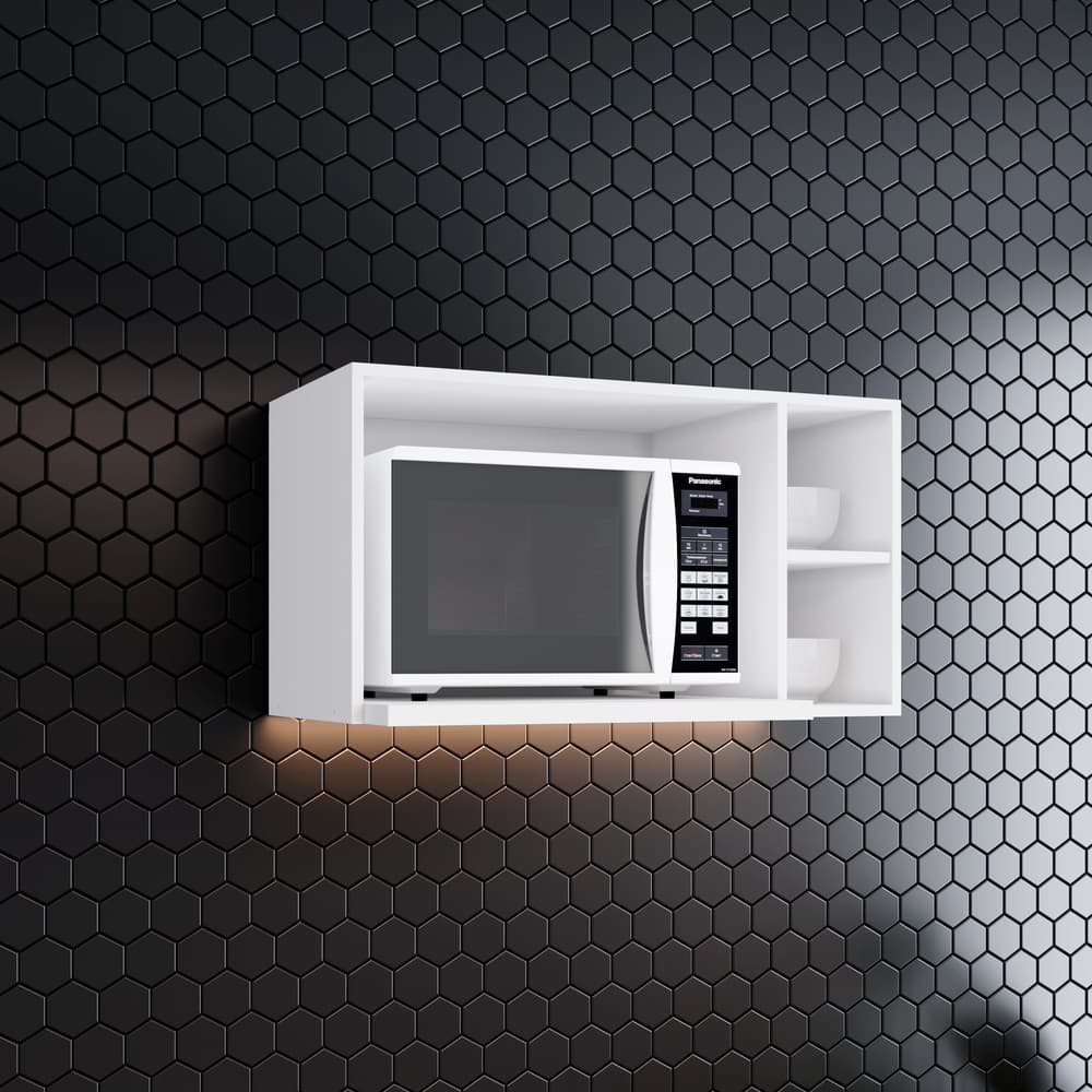 Armário Aéreo para Micro-ondas 2 Nichos 80 Cm Nova York Henn