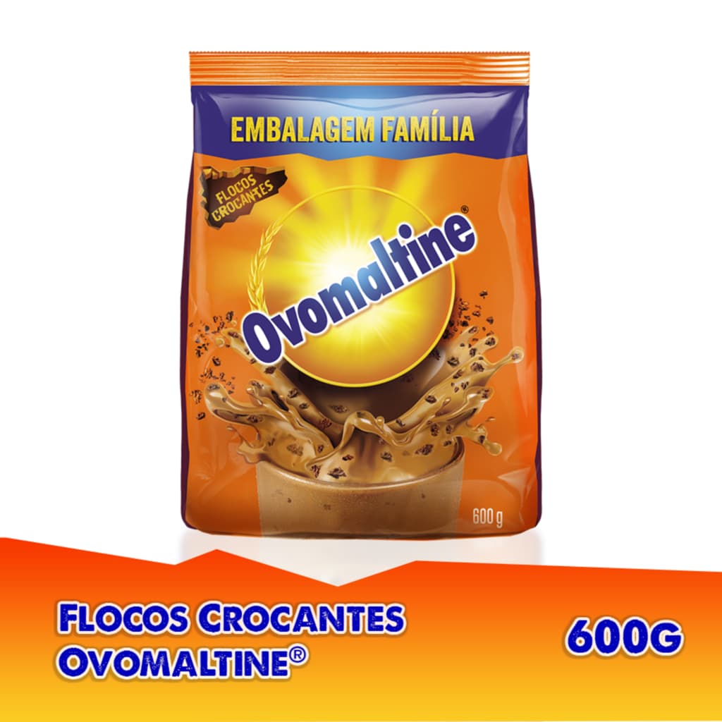 Achocolatado Ovomaltine Flocos Crocantes Sachê 600g para Leite e Receitas