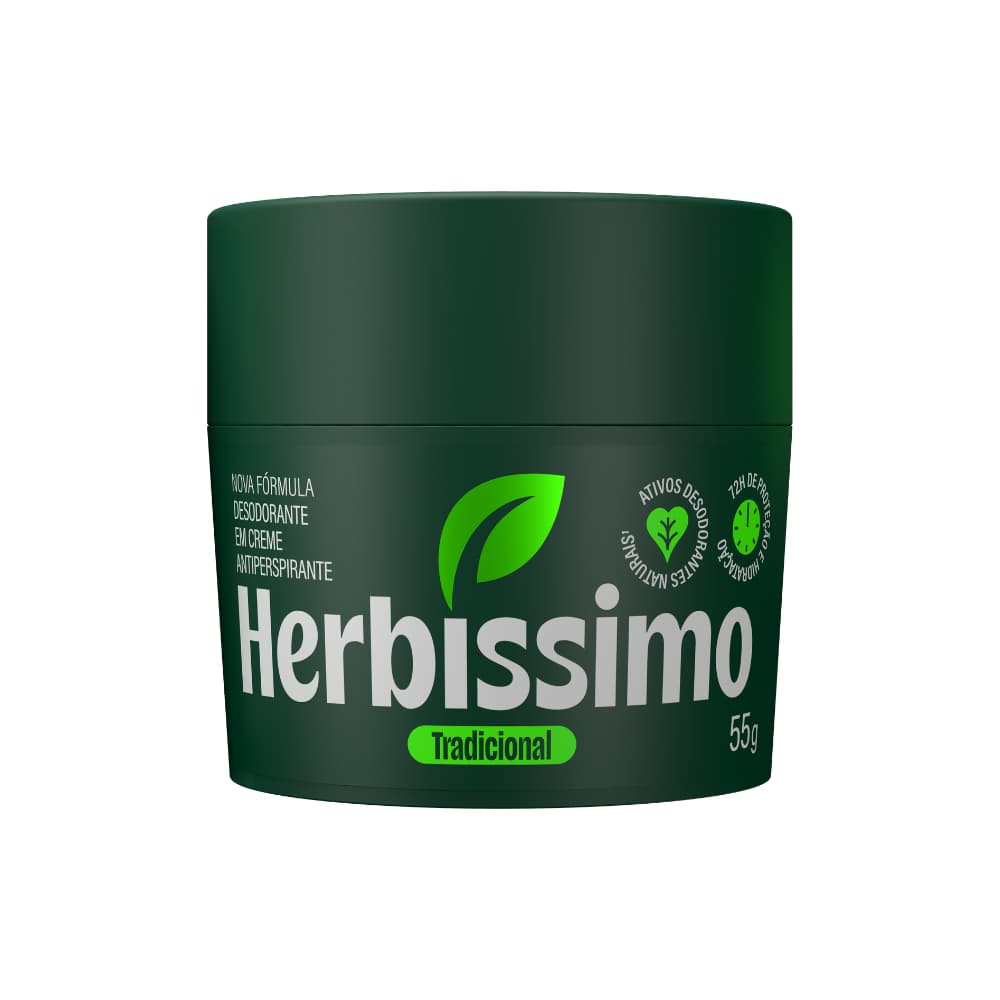 Desodorante Em Creme Antitranspirante Herbíssimo Tradicional 55g
