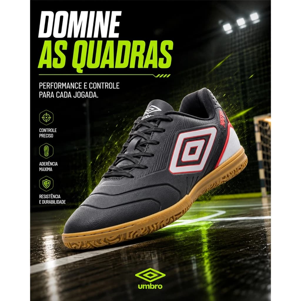 Chuteira de Futsal Umbro Attak III Original Chuteira Futsal Masculino Adulto Futebol Quadra Salão