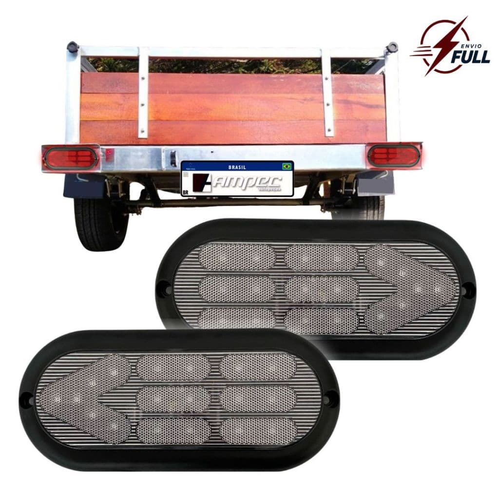 Par Lanterna Carreta LED Carretinha Reboque Jet Barco Cristal Lanterna Led Carretinha 12v/24v