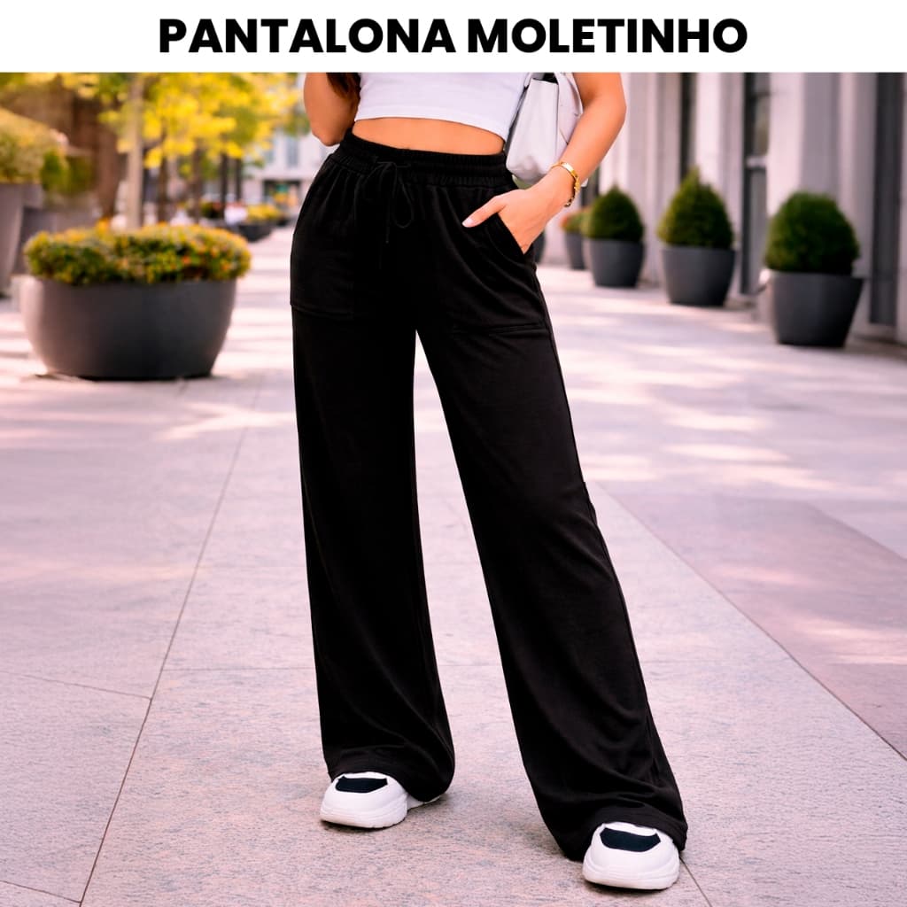 Calça Pantalona Feminina Cintura Alta Barra a Fio Elegante e Confortável