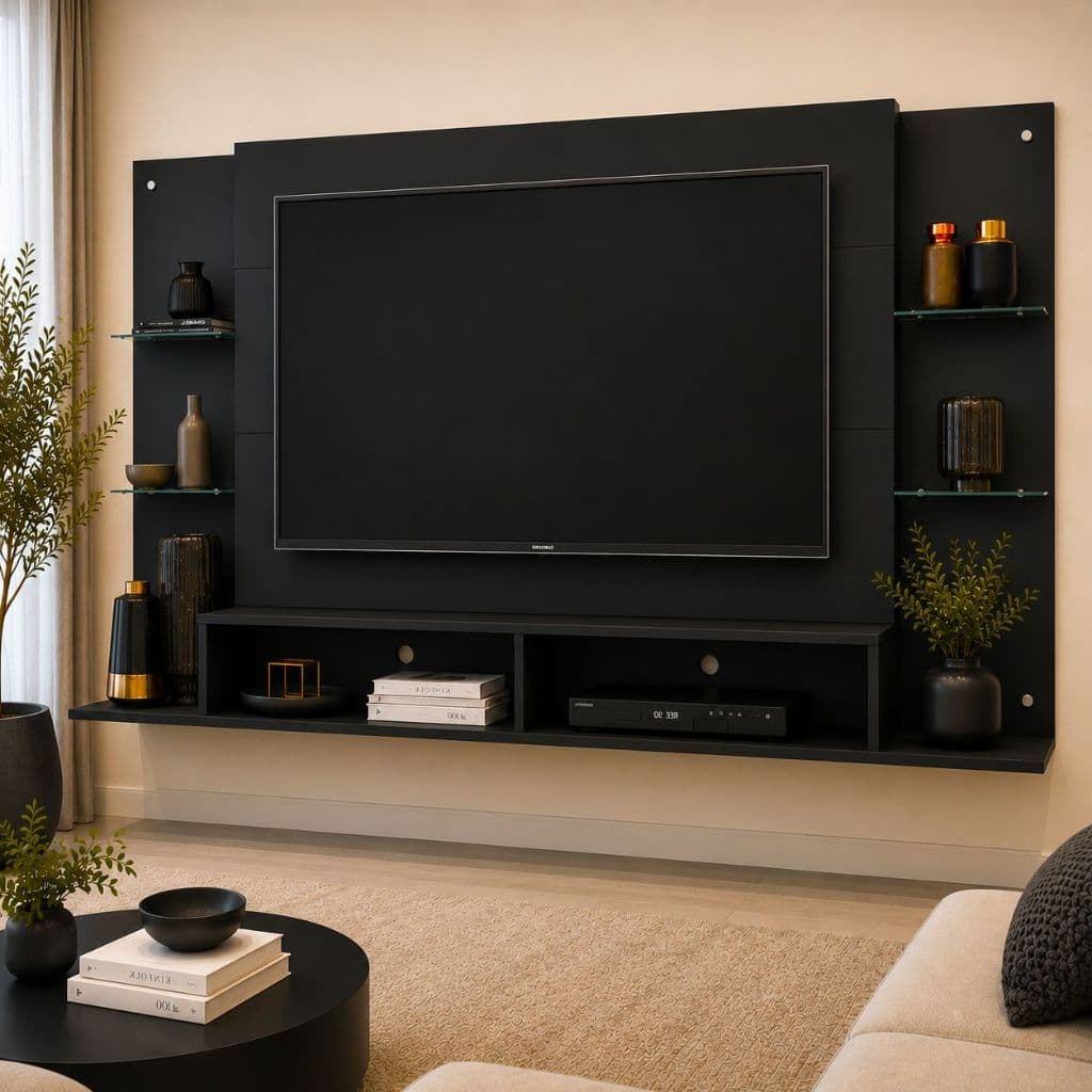 Painel com Suporte para TV até 60" Multimóveis Nairóbi FG3071 Preto