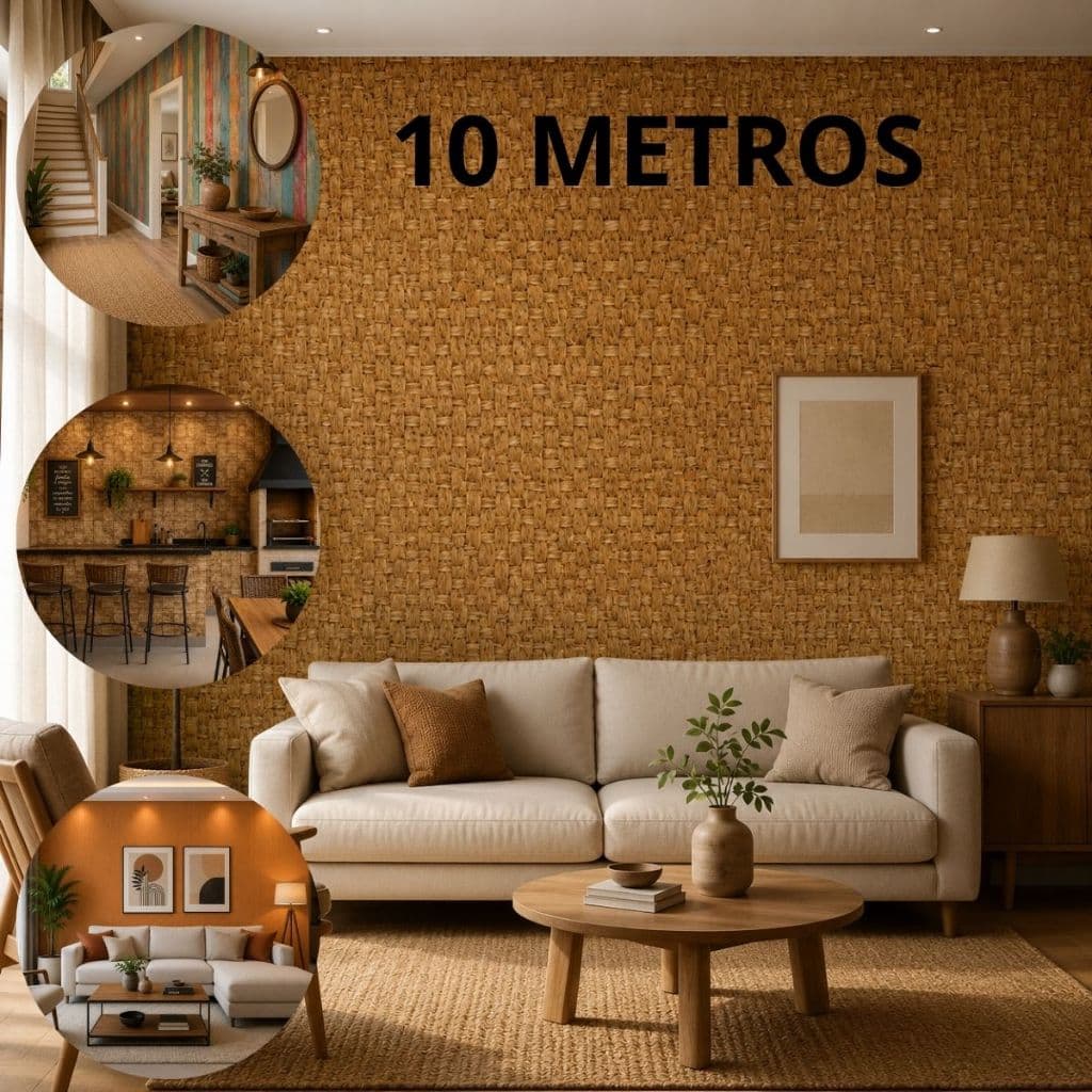 Rolo Papel Parede Adesivo Madeira Decoração Casa Autocolante Banheiro Sala Moveis 45cm x 10 Metros