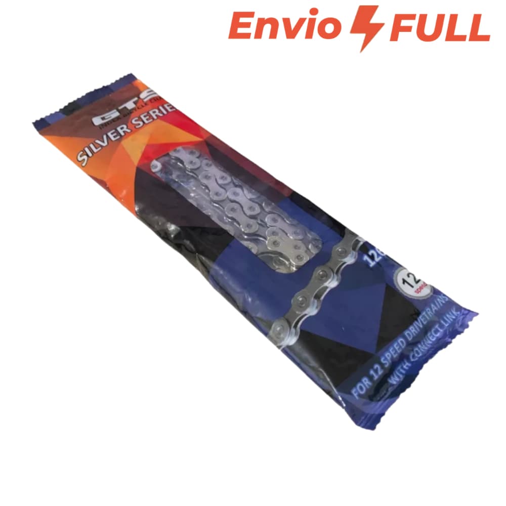 Corrente Gts 12v Index 126 Elos Prata Bike Fina Bicicleta