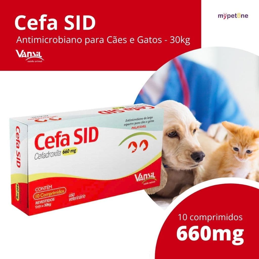 Cefa SID 660mg Vansil para Cães e Gatos de 1 a 30 Kg