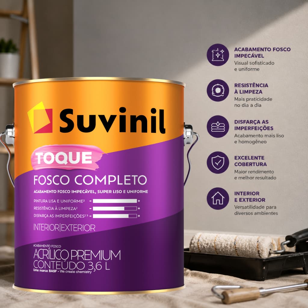Tinta Toque Fosco Completo Cores Básicas 3,6L Suvinil