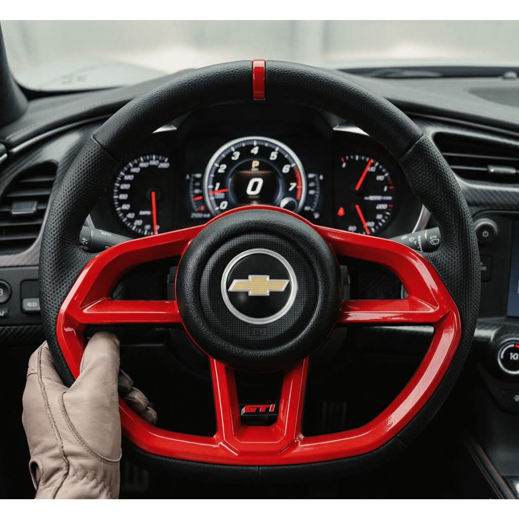Volante EsportivoGti vermelho Para Chevrolet Corsa Joy Premium Frente Montana Meriva Zafira Monatana