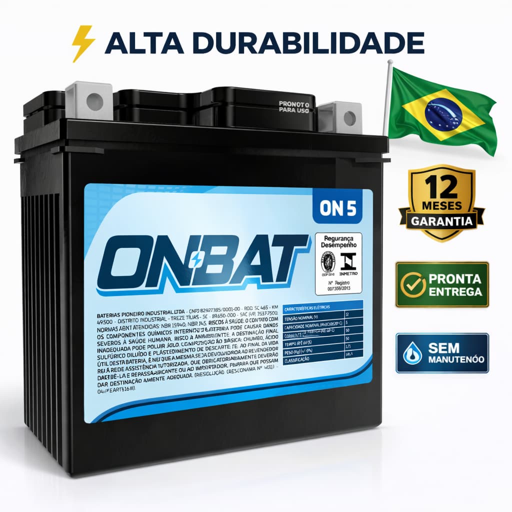 Bateria Moto Titan Fan Biz Bros Fazer 125 150 160 Mix Flex