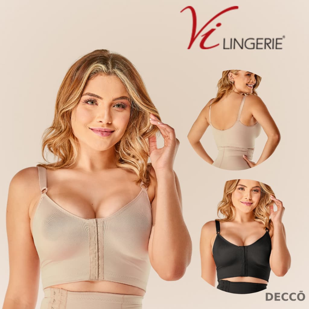 Sutiã De Alta Compressao Com Abertura Frontal Pós-cirurgia Vi Lingerie