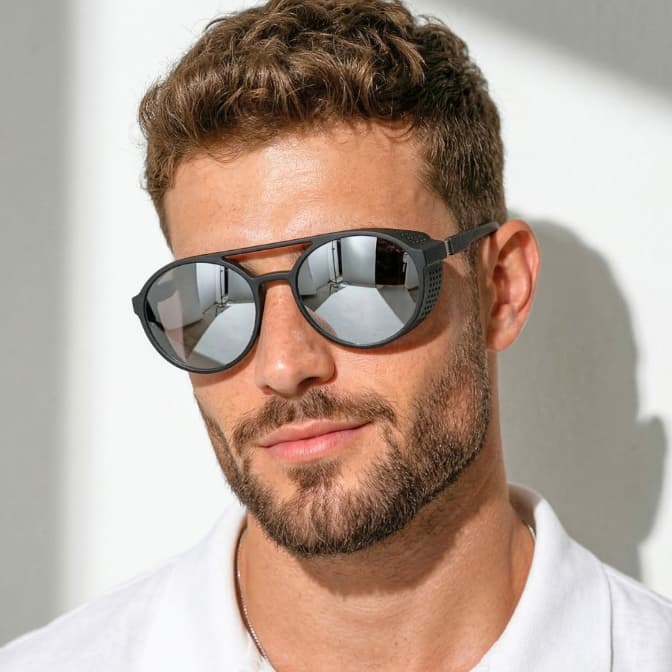 Óculos de Sol Floripa Prata Premium Alok Steampunk Oldstyle Retrô Soldador uv400 Feminino Masculino