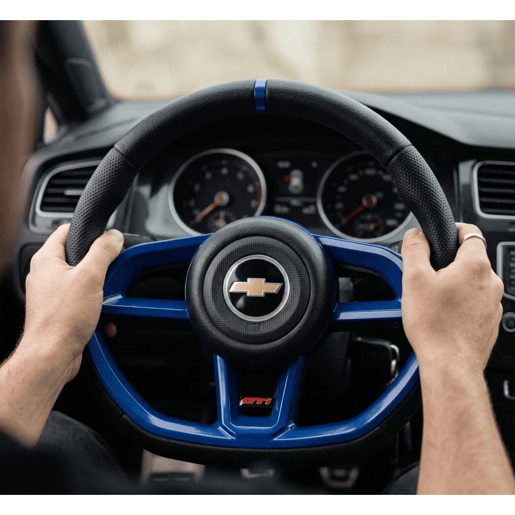 Volante Esportivo Gti Azul Para Chevrolet Corsa Classic Corsa Wind Celta Prisma Kadett/Ipanema