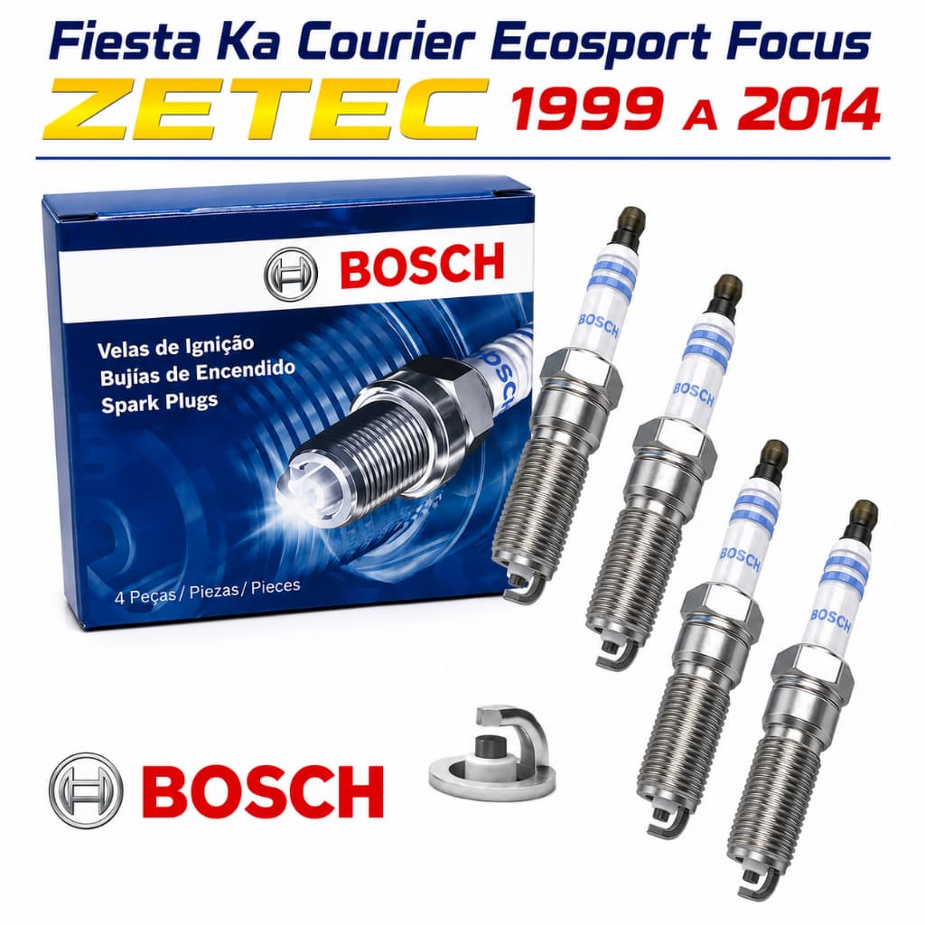 Jogo Vela Ignição Fiesta Ka Courier Ecosport Focus 1.0 1.6 8v Zetec 1999 A 2014