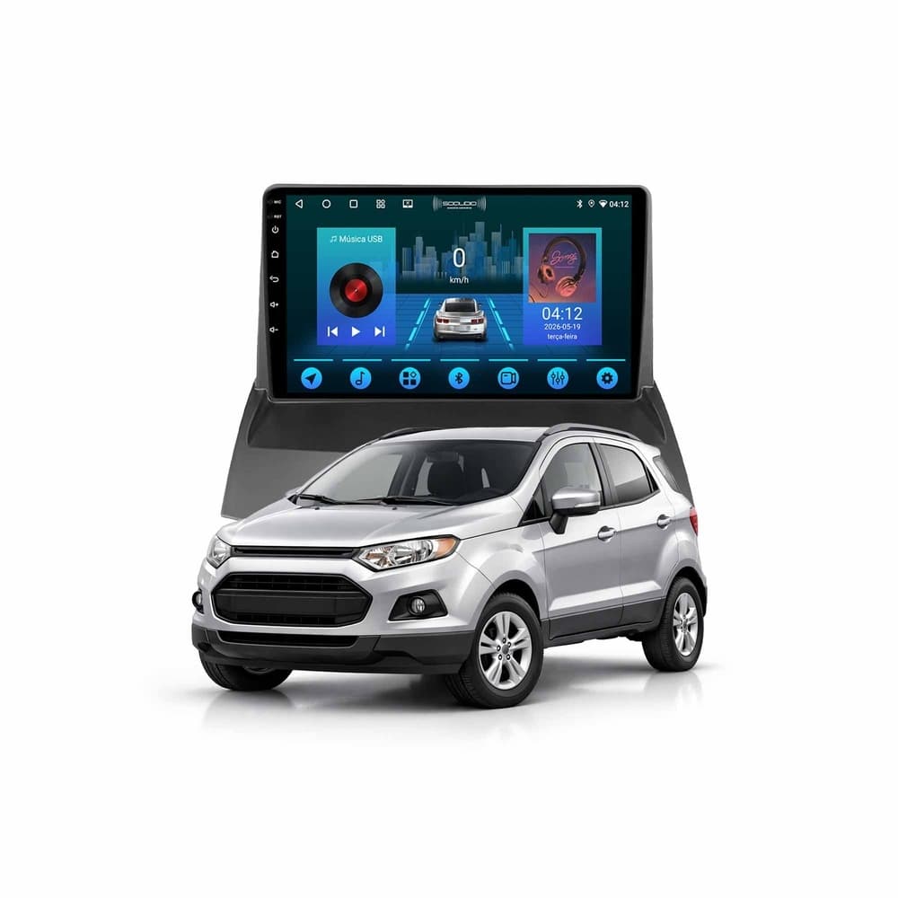 Multimídia Ford Ecosport 2013 A 2017 64gb Carplay Android Gps Bluetooth 9 Polegadas