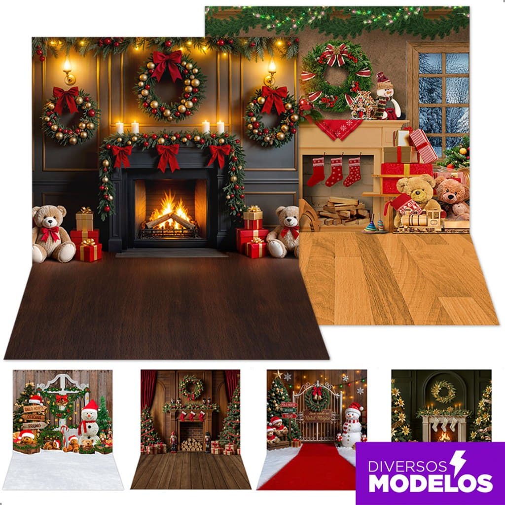 Fundo Fotográfico Natal Cenário Painel Natalino para Fotos Em Tecido Sublimado 1,20x1,70m