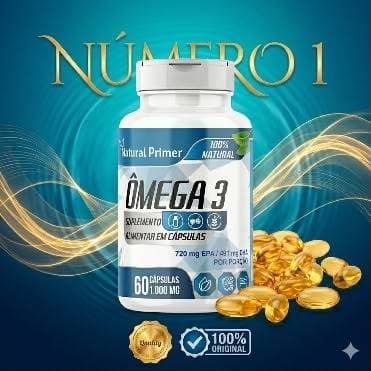 Ômega 3 de 1.000mg ORIGINAL – Suplemento Alimentar Rico em EPA e DHA | Saúde do Coração, Cérebro e Arti