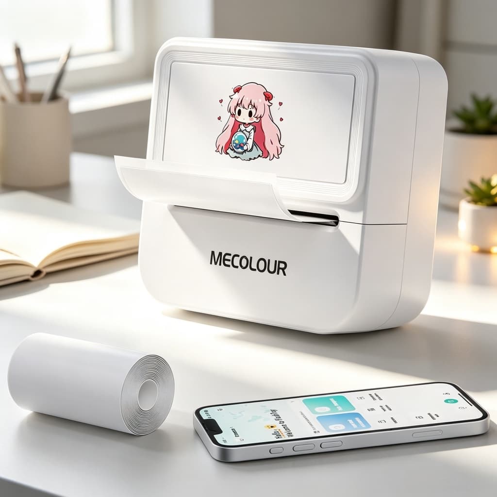 Mecolour Impressora Etiqueta Bluetooth Termica 1 Rolo Cor Branco usb Impressora De Etiquetas-