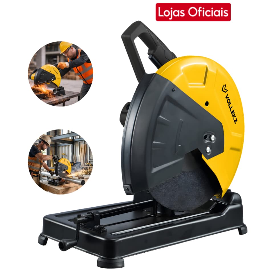 Serra Policorte 14 Pol 2000W Vollekz VKZ14-PRO - Corte Rápido e Preciso para Metais e Serralheria
