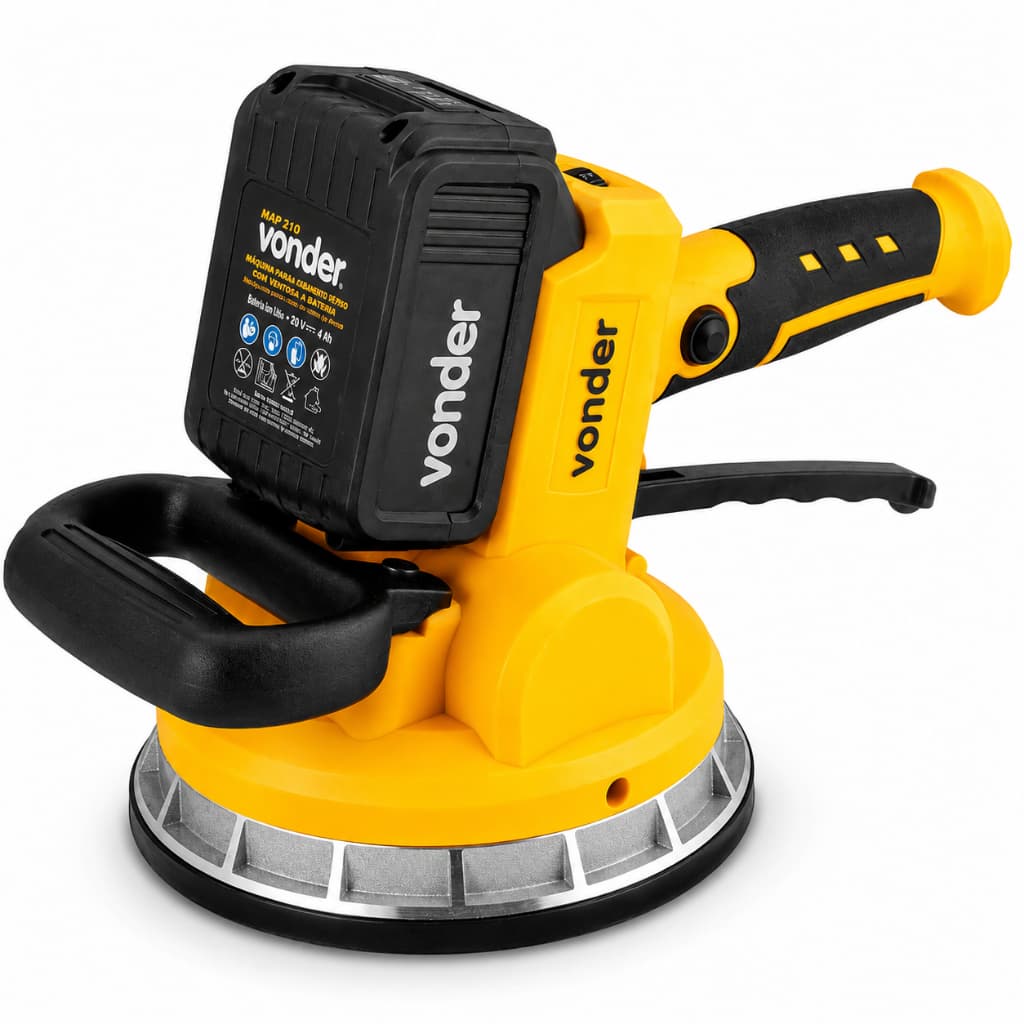 Máquina para Assentar Piso 20V MAP210 com Ventosa 100 kgf Vibração e Maleta Vonder