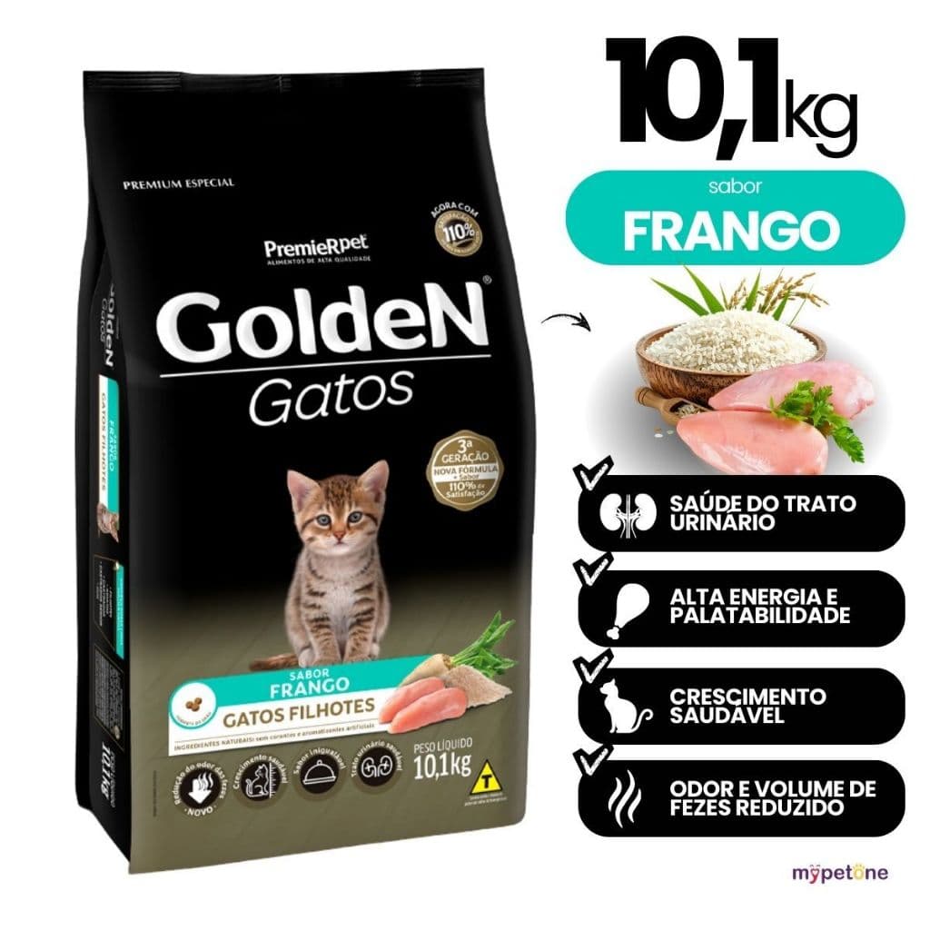 Ração Golden Fórmula Gatos Filhotes Sabor Frango 10,1kg