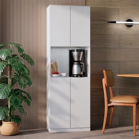 Torre Quente Para Cozinha Paneleiro Vertical Com 2 Vãos Livres E Portas Armário Organizador 1,73m