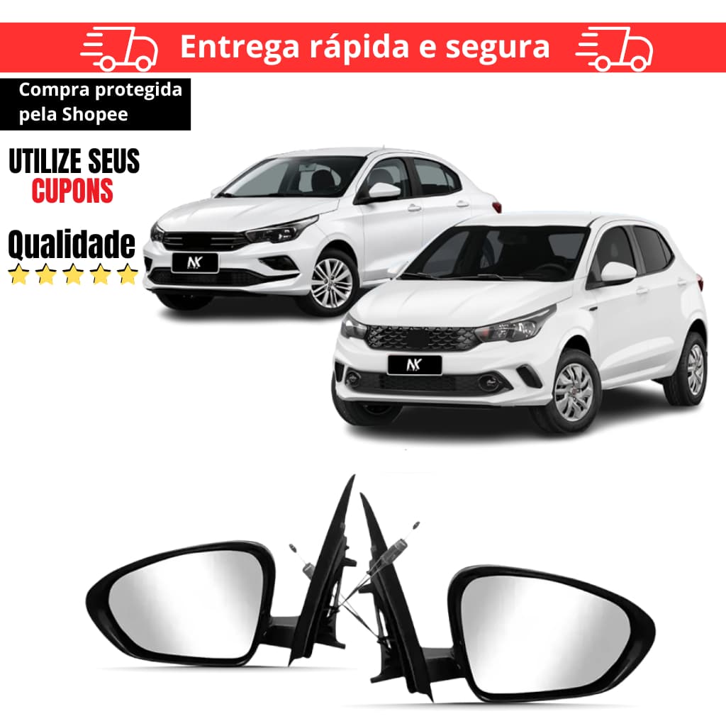 Par/Un Retrovisor Argo Cronos 2017 2018 2019 2020 2021 2022 Manual