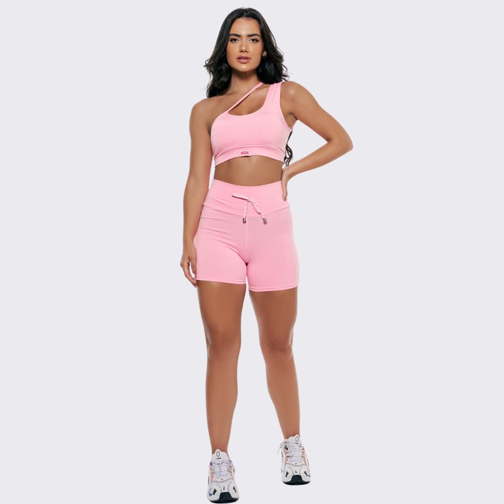 Conjunto Academia Fitness Grace Rosa Claro AQN SPORT