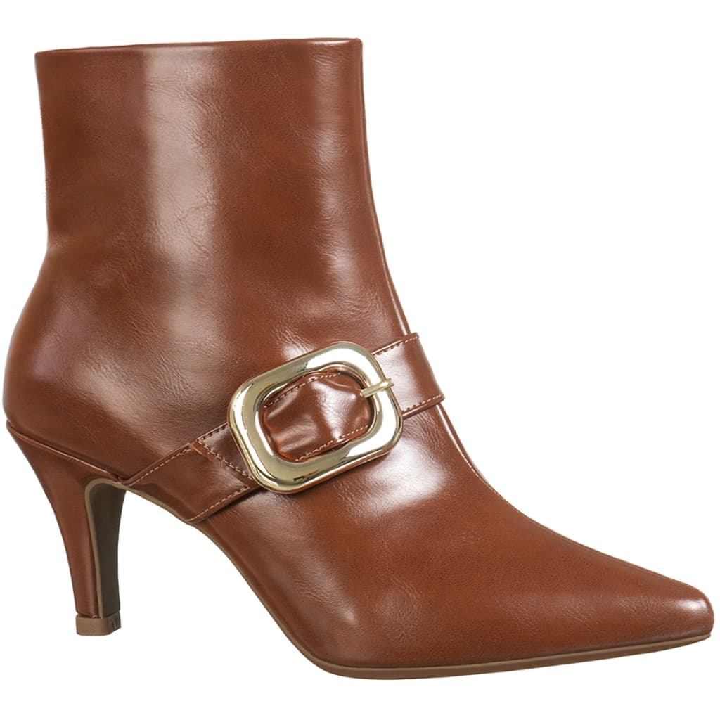 Bota Feminina Cano Curto Bico Fino Salto Fino Médio Fivela Elegante Anklee Boot Celine GiGiL