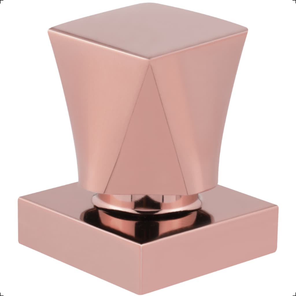 Acabamento para Registro Gaveta Pressão Padrão 16 Estrias Metal Quadrado 1/2 3/4 Rose Gold