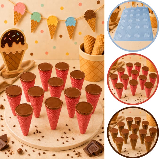1~5 FORMA PARA CHOCOLATE SUPORTE CONE COD. 3683 SEMIPROFISSIONAL - BWB (CHOCO)