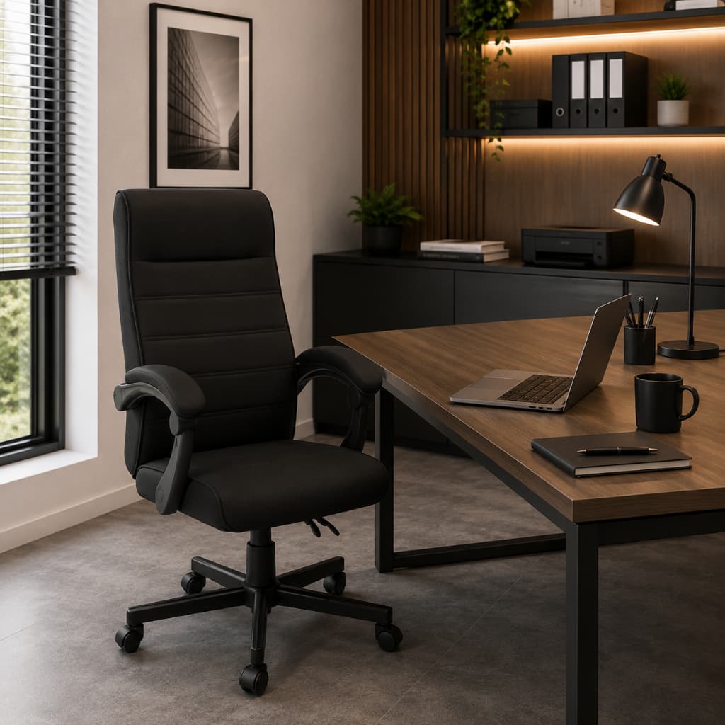 Cadeira De Escritório Presidente Ergonômica Moob Vegas Preta