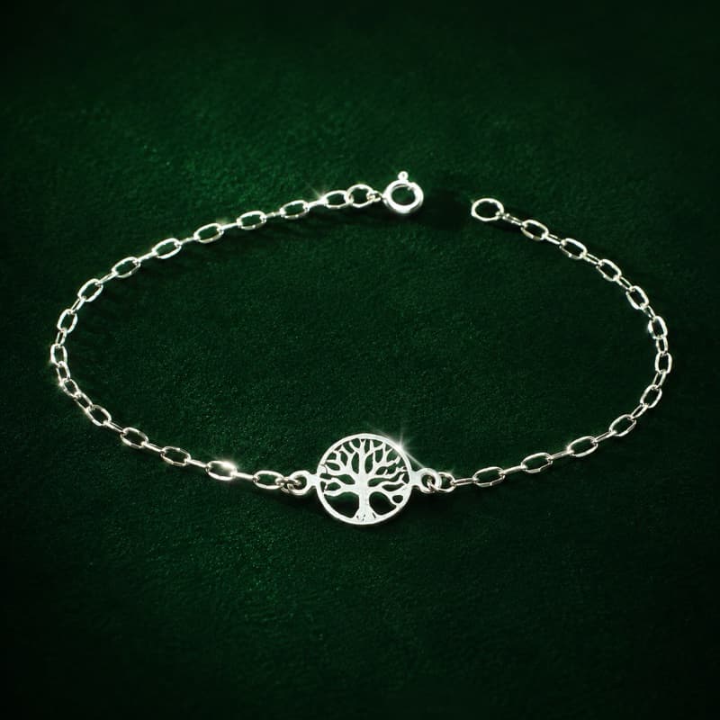 Pulseira Árvore da Vida Prata 925 Feminina Delicada