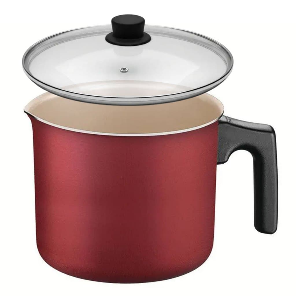 Fervedor 1,7 Litros Com Tampa 14cm Tramontina Turim Vermelho Com Revestimento Antiaderente