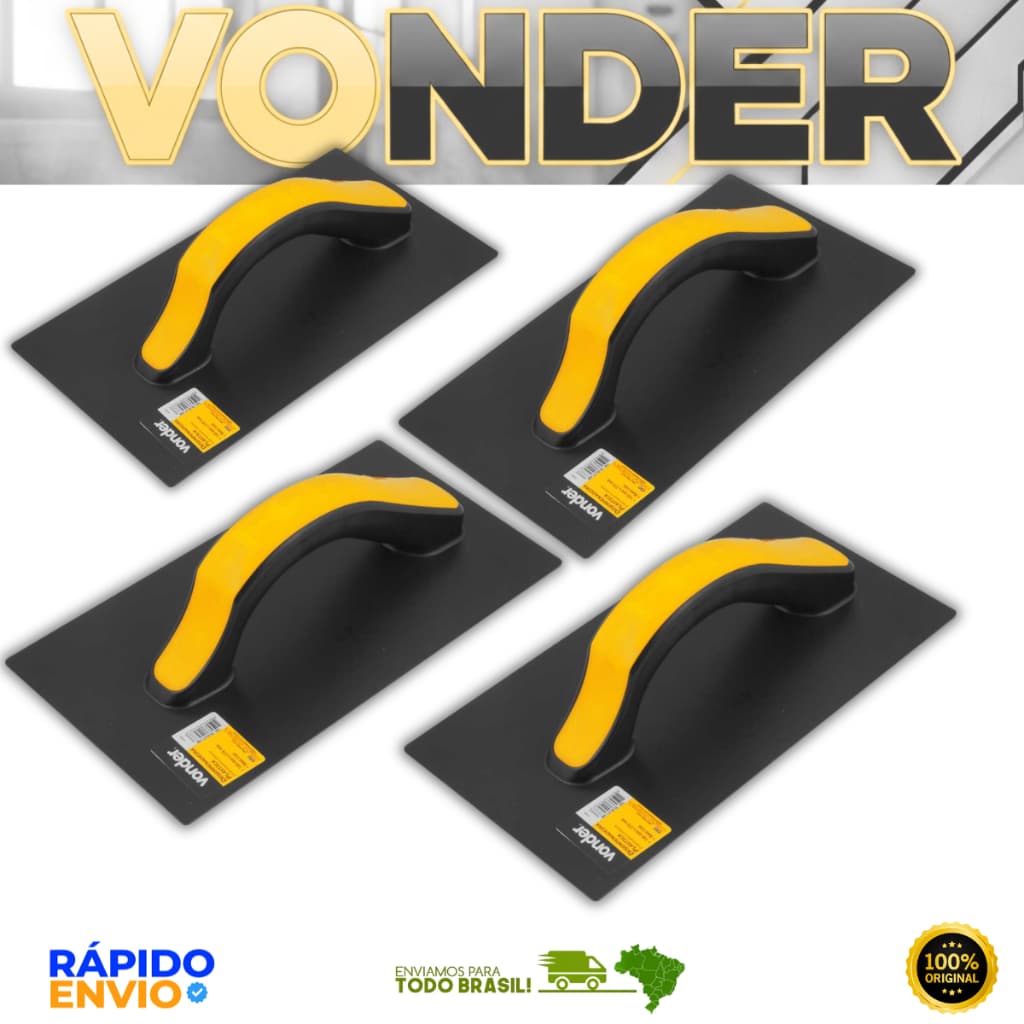 Desempenadeira Plástica Base Lisa 140 mm x 270 mm VONDER Acabamento Top Premium Original