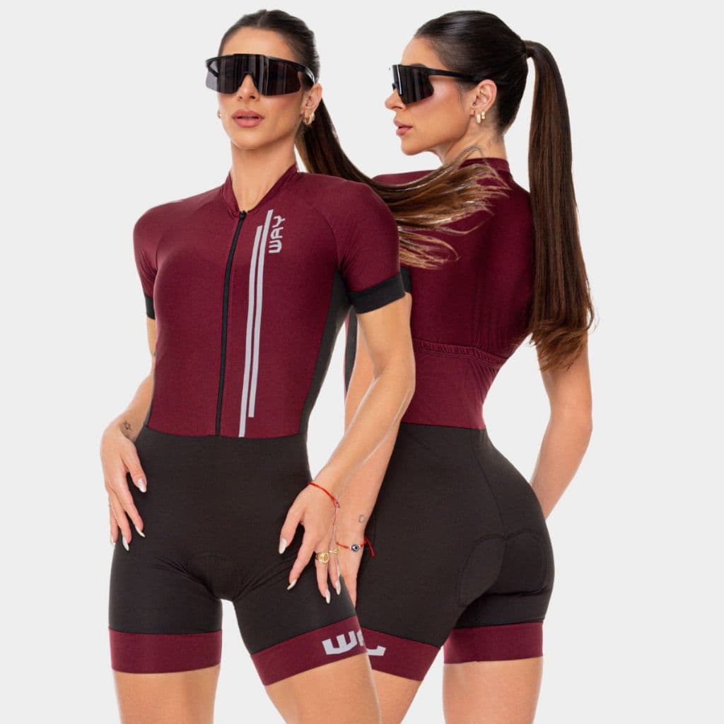 Macaquinho Macacão Ciclismo Feminino Bike Alta Densidade Forro Em Gel Manga Curta Roupa Pedalar  Mtb