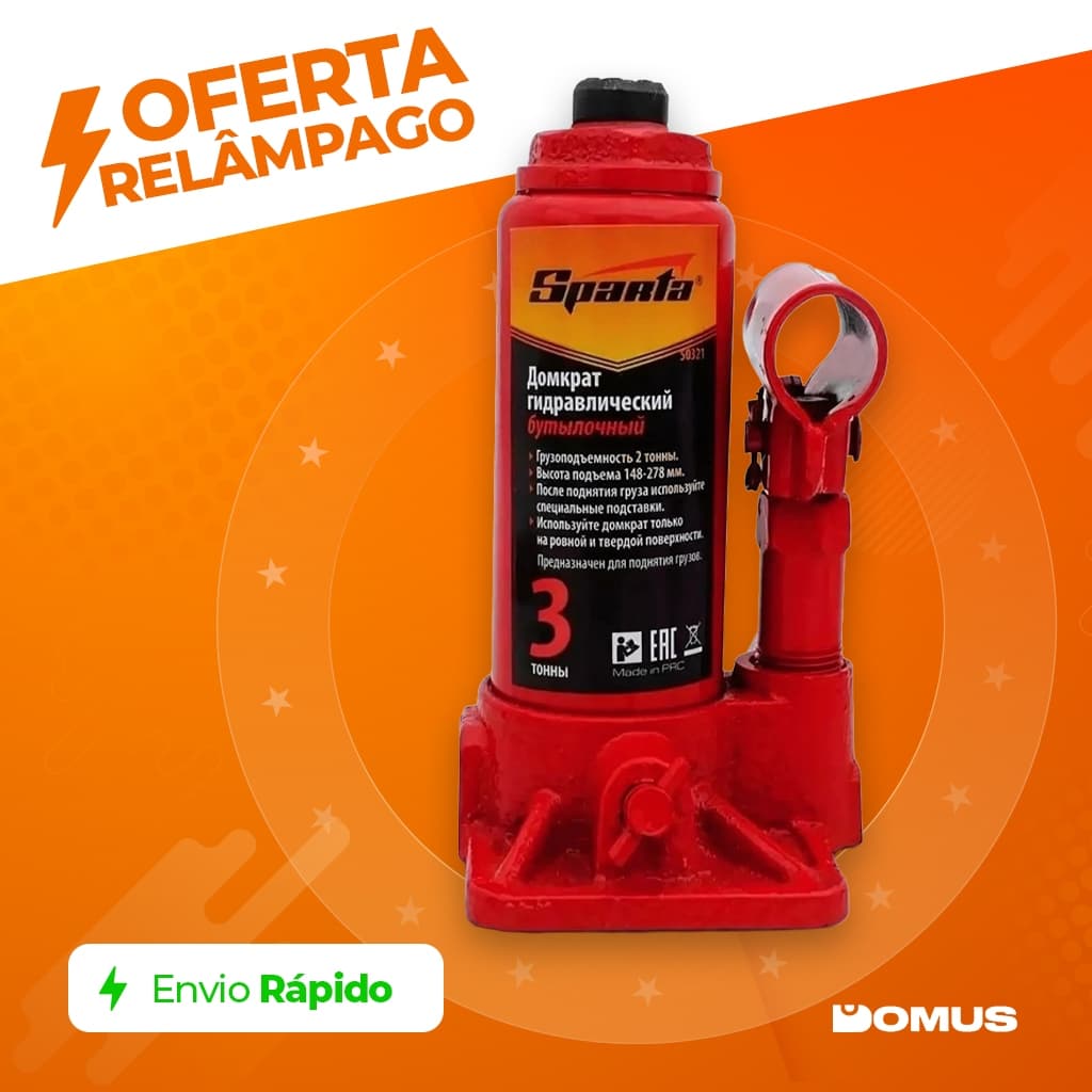 Macaco Hidráulico Tipo Garrafa 3 Toneladas Sparta Compacto e Resistente
