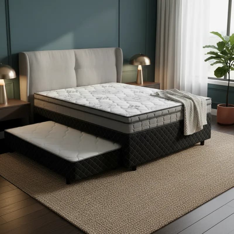 Box + Colchão Espuma D33 Pillow In DAngelis Ortosleep + Auxiliar de Espuma D28 Positanno Casal 138cm