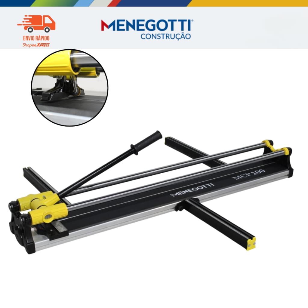 Cortador De Piso Manual Com Guia Laser 1000mm Menegotti Azulejos Cerâmicas Porcelanatos Resistente